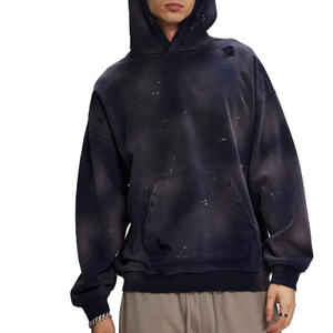 Sudadera con capucha de algodón lavado al ácido, estilo casual, para personalizar con tu marca - Product Image 3