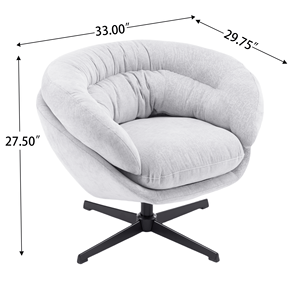 Poltrona da Ufficio COMFY in Metallo Nero, Rivestita in Ciniglia, Girevole a 360 Gradi, con Cuscino Rimovibile per Soggiorno - Product Image 6