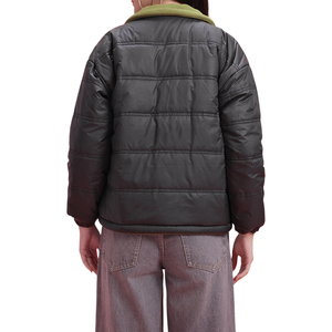 Chaqueta Acolchada Reversible Ecológica para Mujer, con Capucha, Cortavientos, Cálida, Ligera, con Capucha de Piel - Product Image 5
