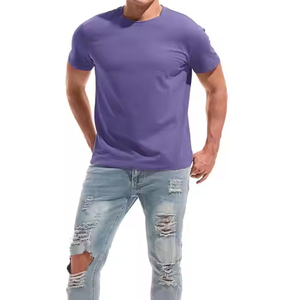 Camiseta de Algodón Lisa Casual Estilo Personalizado para Hombre 2025, Tallas Grandes, Ropa de Verano, Todos los Colores, Diseño Sólido para Personalización - Product Image 3