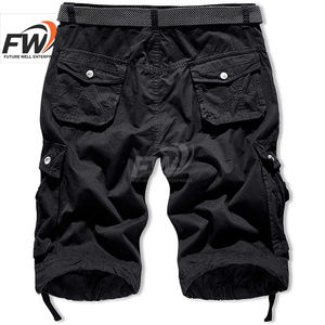 Pantalones Cortos Cargo Holgados Estampados para Hombre, Tallas Grandes, Cortavientos, Lona 100% Algodón, Bolsillos, Logotipo Personalizado, Cierre con Cordón, Tiro Medio - Product Image 1