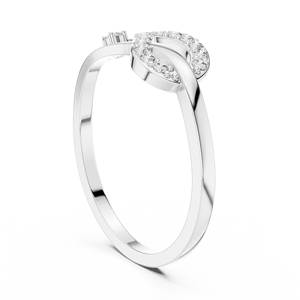 Anillo Clásico Minimalista en Forma de Hoja de Oro Amarillo Sólido de 14k con Diamantes Cultivados en Laboratorio de Corte Redondo, Anillo de Boda Clásico, Regalo para Ella - Product Image 5