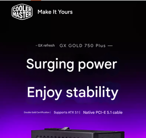 Fuente de Alimentación Totalmente Modular con Clasificación Gold Cooler Master GX 750Plus y GX GOLD 850 PLUS y GX GOLD 1000 PLUS - Product Image 6
