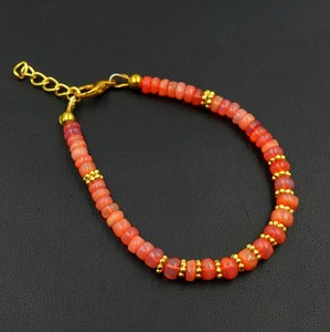 Bracelet en perles d'opale d'Éthiopie naturelle orange HAYAAT GEMS |   Bijoux d'anniversaire de luxe en pierres précieuses multicolores AAA, octobre - Product Image 2