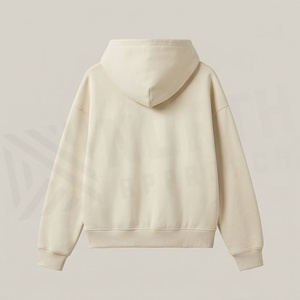 Cotton French Terry Sweatshirt Men Women Casual Style Unisex Blank Zipper Hoodie <b>Drop</b> Shoulder Boxy Fit Customized Color - Product Image 2