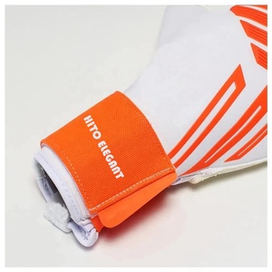 Gants de gardien de but de football en néoprène premium blanc et orange, design personnalisé, latex allemand 4 mm, caoutchouc injecté en silicone. - Product Image 5