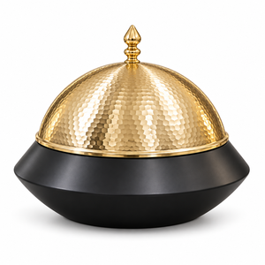 Luxury Stainless Steel Round Chafing <b>Dish</b> with Dome Lid and Decorative Stand <b>Insulated</b> Hot Pot 24cm Diameter - Product Image 1