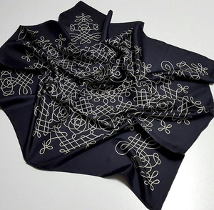Luxury Custom Satin Printed <b>Scarf</b> Fabric for European Israel Island Fashion Branding Promotion Advertising OEM ODM Manufacture - Product Image 3