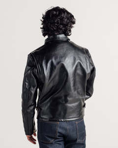 Premium Men's Black Genuine Leather Winter Moto Jacket <b>Turn</b>-down Collar Zipper Closure Regular Fit Front OEM Service Trend Style - Product Image 2