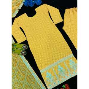 Belle fête porter haut bas et Dupatta élégant ensemble d'impression numérique pour femmes - Product Image 2