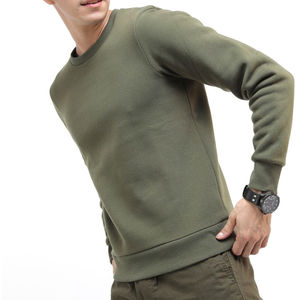 Sweat-shirt décontracté confortable pour homme, col rond, manches longues, couleur unie, nouveau design 2026, 100 % coton molletonné, vente en gros - Product Image 4