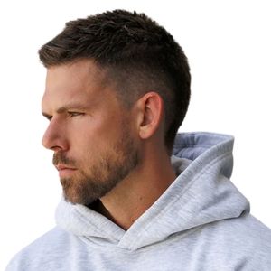 <b>Mens</b> Light <b>Grey</b> Regular Fit Hoodie Casual Fleece Pullover Athletic Winter Fashion Streetwear Polyester/Cotton Pocket - Product Image 4
