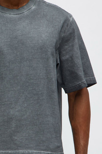 T-shirt en coton surdimensionné délavé style vintage, conception OEM, impression de logo personnalisé, streetwear décontracté, chemises pour hommes, fournisseur en gros - Product Image 2