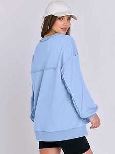 Sweat-shirt à capuche oversize à manches longues pour femme avec logo imprimé personnalisé sur le devant, idéal pour le streetwear, les loisirs et le quotidien - Product Image 5