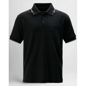 Polo de Piqué de Manga Corta para Hombre, de la Mejor Calidad, Color Sólido, con Bolsillo en el Pecho, Diseño Casual de Punto, Corte Regular - Product Image 2