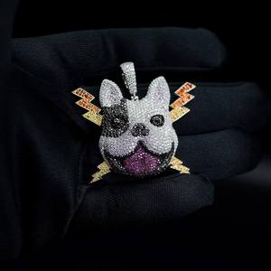 Colgante de Animal Colorido con Moissanita, Joyería Chapada en Rodio, Plata 925, Corte Brillante, Unisex, Estilo Hindú Hiphop, Uso Diario - Product Image 3