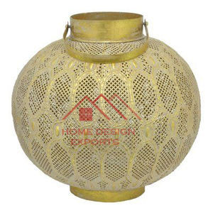 Farol de metal con acabado en esmalte verde, decoración navideña, farol de metal para el hogar y el jardín, arreglos con velas. - Product Image 4