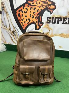 Premium Faux <b>Leather</b> <b>Backpack</b> 15 Inches Vintage Style Unisex Softback Zipper Closure Interior Pocket 20-36L Outdoor Hiking - Product Image 3