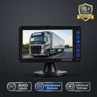 Monitor de Vehículo AHD HD 1080P de 7 Pulgadas con Botones Retroiluminados en Azul, Pantalla IPS para Camiones, Autobuses, Monitoreo de Seguridad de Reversa para Vehículos Pesados