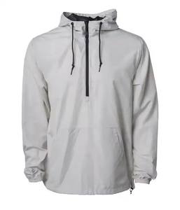 Men's Blue <b>Soft</b> <b>Shell</b> <b>Hooded</b> <b>Jacket</b> Water Resistant Quarter-Zip Outdoor Coat Regular Fit All Seasons - Product Image 5