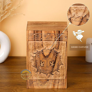 Wholesale Wooden Cremation Urn Manufacturer Elegant Wooden Urn for Human Cremation Ashes Decorative Wooden Funeral Urn - Product Image 3