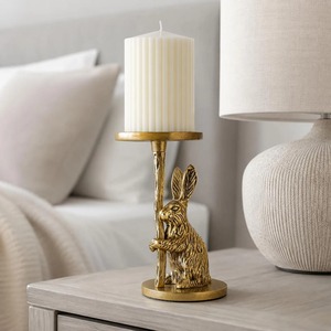 Porte-bougie en aluminium en forme de lapin, fait main, durable, écologique, résistant à la chaleur, décoration pour la maison, utilisation de Pâques - Product Image 4