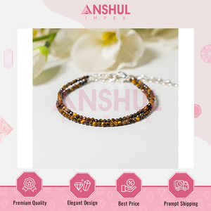 Fabricante Indio de Joyería de Moda con Cuentas Facetadas de Diseño Elegante y Lujoso, Tobillera de Cristal Ojo de Tigre a Precio de Fábrica - Product Image 4