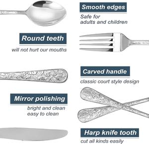 Juego de Cubiertos con Diseño Floral Grabado en Plata, Ideal para Eventos Elegantes, Hoteles, Restaurantes y Uso Doméstico, de la India - Product Image 3