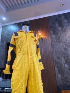 Yellow Reflective High Visibility Safety Coverall Flame Retardant Workwear Unisex Protective Uniform 500-800C Heat <b>Resistant</b> - Product Image 1