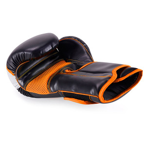 Gants de boxe essentiels en cuir PU noir et rose, fermeture à lacets, sangle de poignet réglable, logo personnalisable, équipement d'entraînement unisexe - Product Image 6