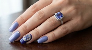 Anillo de Compromiso con Tanzanita Natural, Corte Cojín, Plata de Ley 925, Joyería de Piedra de Nacimiento de Diciembre, Regalo - Product Image 3