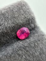Saphir naturel fort et poli, taille coussin, magenta fuchsia, 1,00 carat, 6x5x3,5 mm, pierre libre à facettes, jeu de couleurs/effet de feu, Ceylan