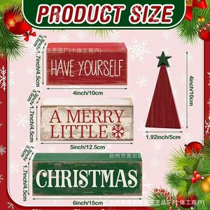 Decoraciones Navideñas de Madera para Mesa, Letreros Rústicos en Capas, Camión de Papá Noel de Jengibre, Adornos Festivos para Escritorio, Decoración del Hogar - Product Image 3