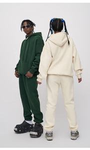 Conjunto Deportivo de Dos Piezas para Hombre, Sudadera con Capucha, Estilo Casual, Color Sólido, para Gimnasio, Fitness, Entrenamiento, Chándal de Felpa Técnica - Product Image 2