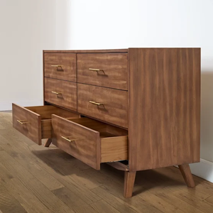 Juego de Dormitorio Moderno de Mediados de Siglo, de Madera, Tamaño Queen, con Cómoda y Mesita de Noche con Espacio de Almacenamiento - Product Image 2