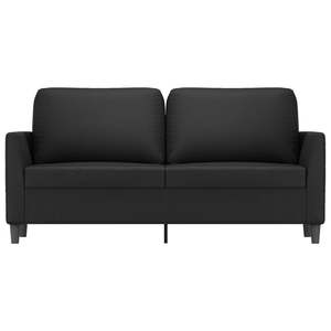Sofá de 2 Plazas en Cuero Sintético Negro, Mueble Resistente para Sala de Estar con Estructura de Metal y Espuma de Densidad Media - Product Image 3