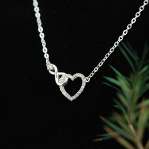 Wholesale 925 Sterling Silver Moissanite <b>Infinity</b> Heart Link Chain Necklace Trendy Jewelry for Women Perfect Gift - Product Image 5