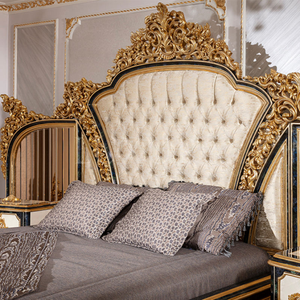 Luxury Baroque Solid Mahogany Wood Bedroom Set Handmade Carved King Bed <b>Wardrobe</b> Bedside Cabinet Premium Furniture - Product Image 2