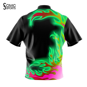 Customizable Sports 1/4 Zip T-shirts Quick Dry Sublimation Print <b>Bowling</b> Jersey Free Design Uniform - Product Image 4