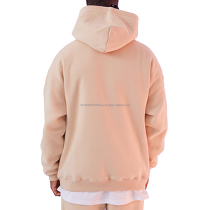 Sweat à capuche surdimensionné pour hommes avec logo personnalisé 100% sweat à capuche vierge en coton épais brodé motif imprimé d'hiver en polaire à épaules tombantes - Product Image 4