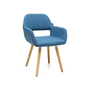 Modern Upholstered Fabric <b>Dining</b> <b>Armchair</b> with Natural Wood Legs, Comfortable Kitchen Accent Chair for <b>Dining</b> Room, Home Office - Product Image 6