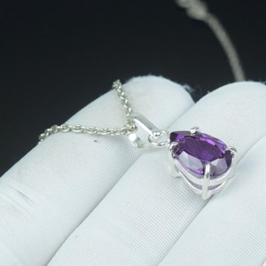 Colgante de Alexandrita con Corte Pera que Cambia de Color, Collar de Plata de Ley 925, Regalo Sorpresa para Mujer - Product Image 3