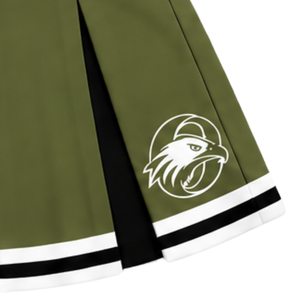 Olive <b>Green</b> Cheerleading <b>Pleated</b> <b>Skirt</b> Women Girls Athletic Dance Team Performance Training Competition Sports Uniform Wear - Product Image 6