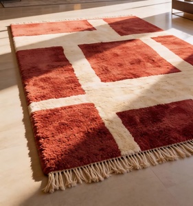 Alfombra Beni Ourain Marroquí 100% Lana, Anudada a Mano, Estilo Berber, Hecha a Mano, Peluda, Tamaño Personalizado - Product Image 5