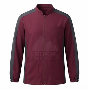 Medical Nursing <b>Scrub</b> Jacket Knitted Zip Closure Warm Layer Custom Logo OEM Hospital Use High Quality Men's <b>Clothing</b> - Product Image 3
