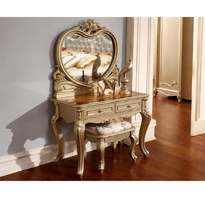Luxury Baroque <b>Dressing</b> <b>Table</b> With Mirror Heart Shape Console <b>Table</b> With Mirror for Home Wooden Console <b>Table</b> for Home - Product Image 1