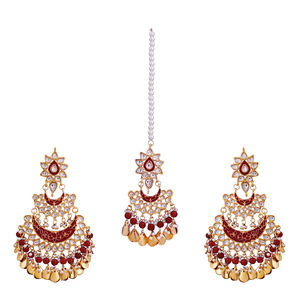Wholesale Vintage Traditional Indian Style Pearl Alloy Drop Jhumka Oxide Design Gold Plated Trendy Wedding Jewelry Women - Product Image 1