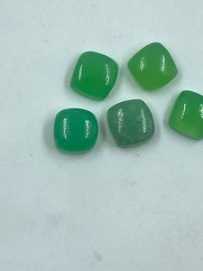 Pierre précieuse naturelle de chrysoprase, forme coussin authentique, 5 pièces, 5,85 carats, pour la fabrication de bijoux - Product Image 4