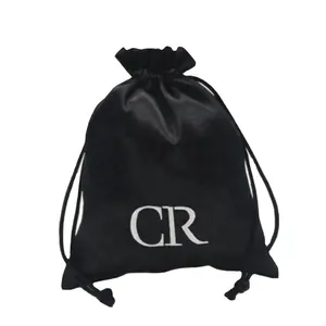 Goede Kwaliteit Custom Logo Kleine Koord Velvet Sieraden Pouch Gift Bag