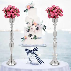 Elegante Soporte de Metal Plateado para Flores, Centro de Mesa Alto, Perfecto para Decoración de Bodas, Decoración de Mesa para Fiestas y Decoración del Hogar - Product Image 5
